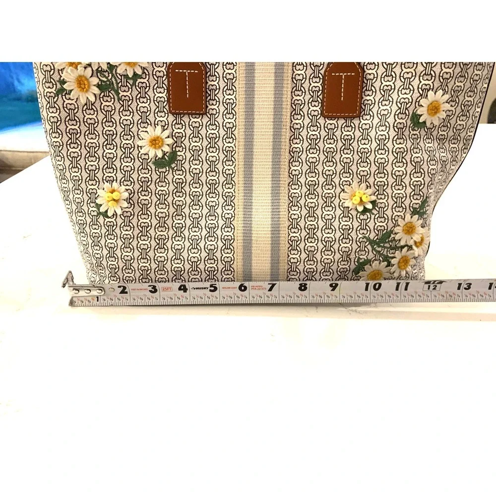 Tory Burch Gemini Chain Link Tote Bag Leather Women's Authentic